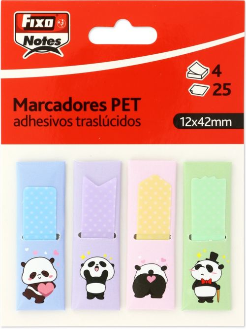 BLISTER 4 TIRAS ADHESIVAS TRANSLUCIDAS 12X42 PANDAS