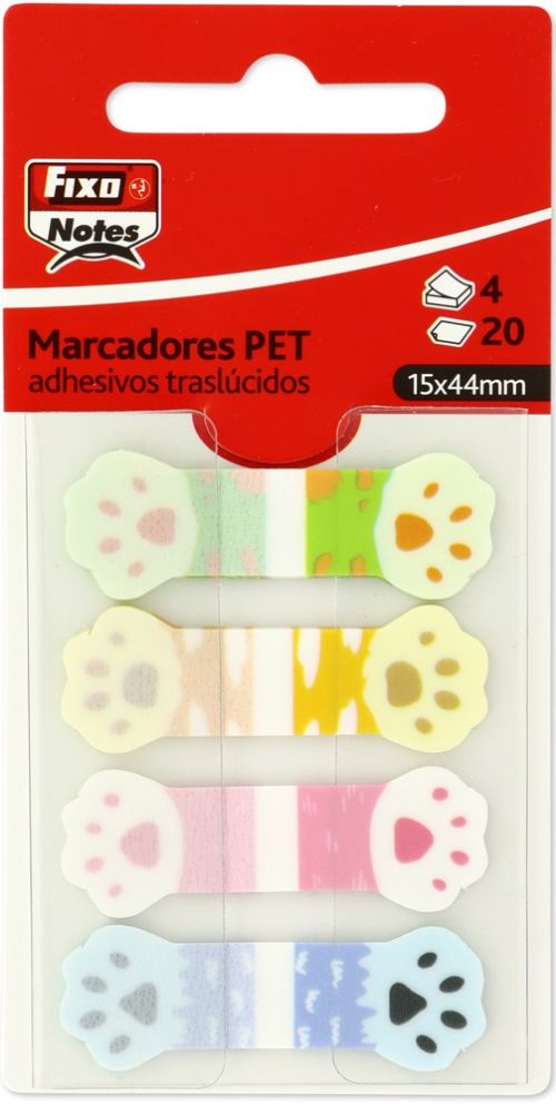 BLISTER 4 TIRAS ADHESIVAS TRANSLUCIDAS 15X44 HUELLAS