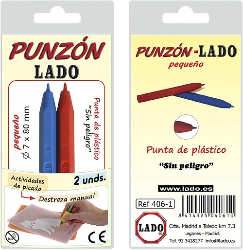  BLISTER 2 PUNZON LADO PEQUEÑO PUNTA PLASTICO 