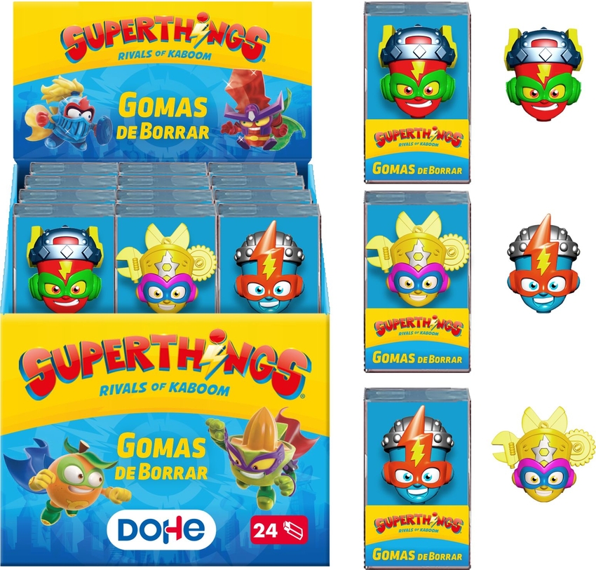  EXP 24 GOMAS DE BORRAR SURTIDAS SUPERTHINGS 
