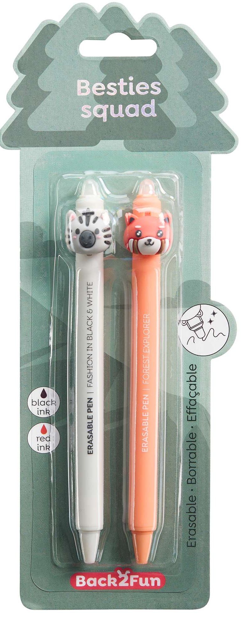  BLISTER 2 BOLIGRAFOS BORRABLES ZEBRA REDDY 