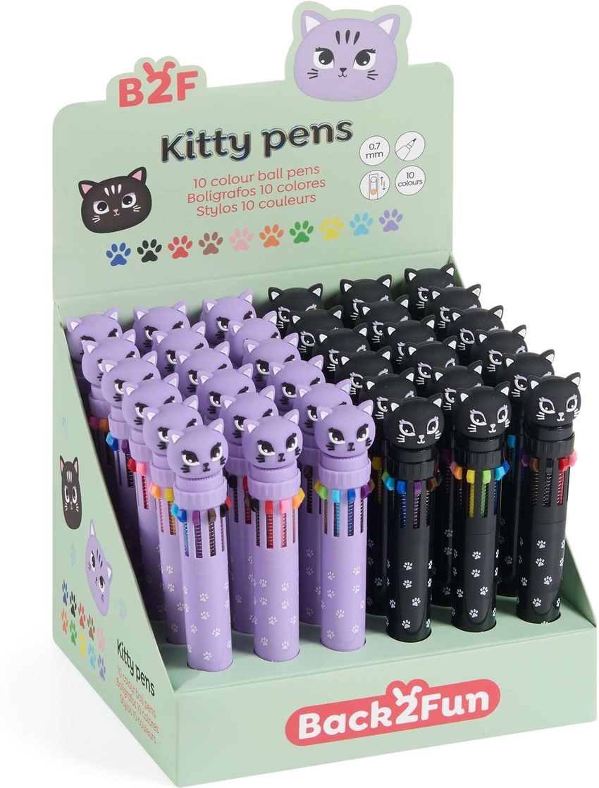  EXP 36 BOLIGRAFOS 10 COLORES GATITA B2F 