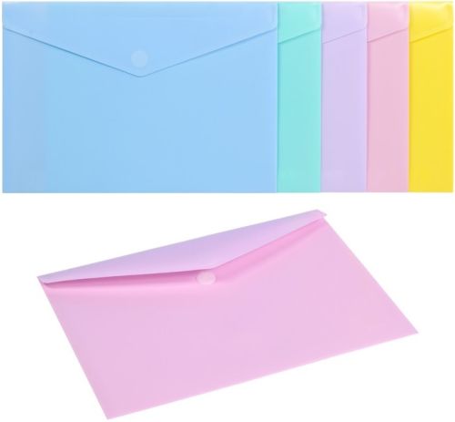  Paq/10 carpeta sobre a5 cierre velcro polipropileno clores pastel 