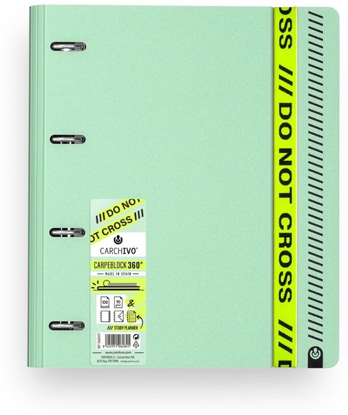  Carpeblock 360 foam do not cross a4+ anillas 35mm con recambio cuad.5x5 y cierre de coma color Mint 