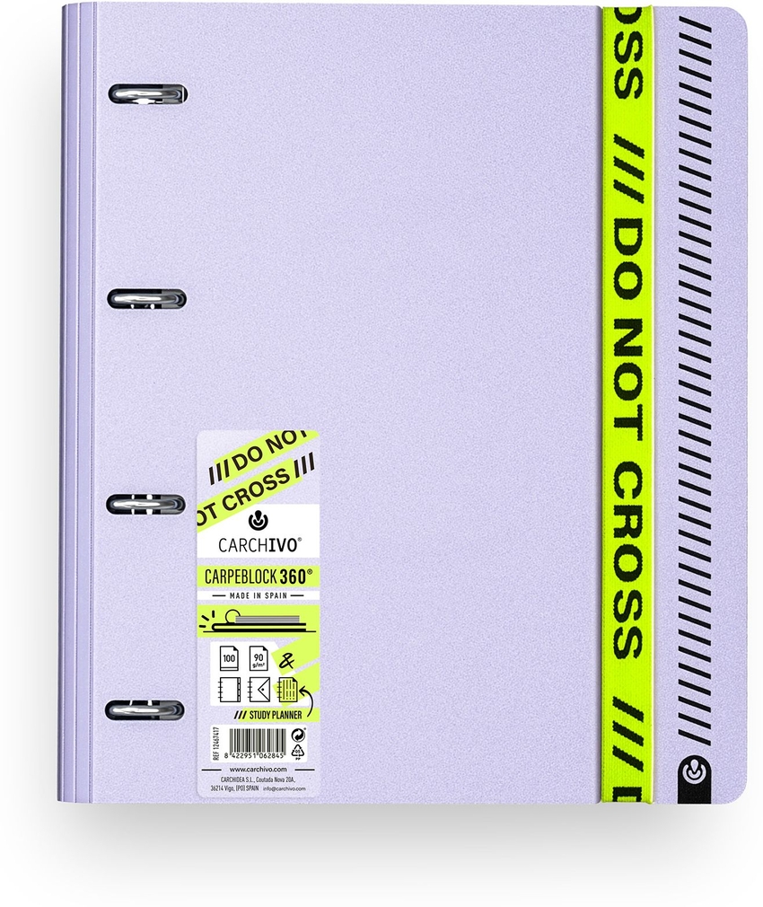  Carpeblock 360 foam do not cross a4+ anillas 35mm con recambio cuad.5x5 y cierre de coma color mauve 
