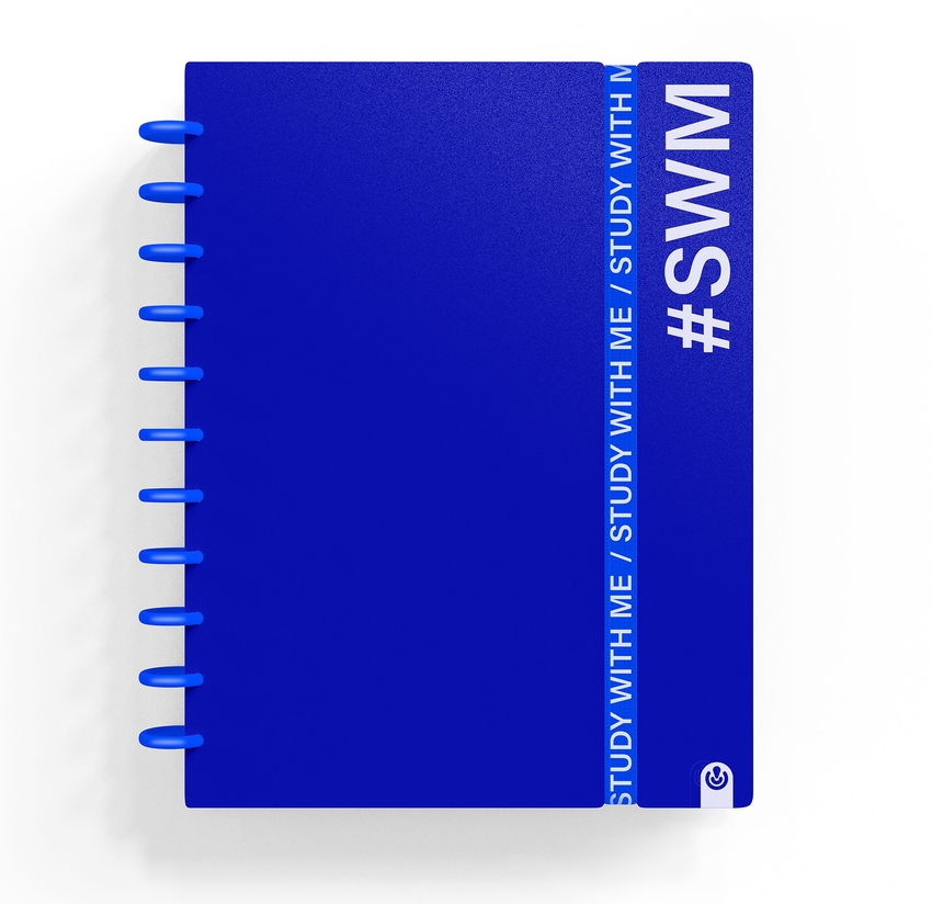  CUADERNO INGENIOX A5 80H CUADRICULA STUDY WITH ME AZUL 