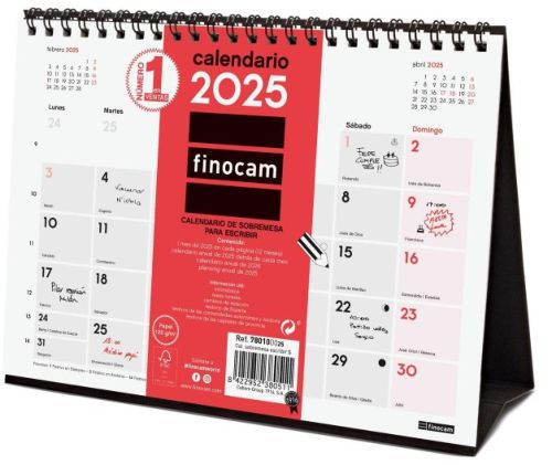 CALENDARIO SOBREMESA 2025 ESCRIBIR S