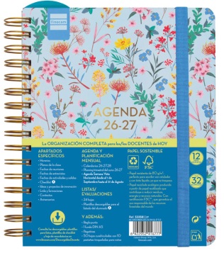  AGENDA ESCOLAR 26-27 4º SVH MAGIS DESIGN FLOWER ESPIRAL 