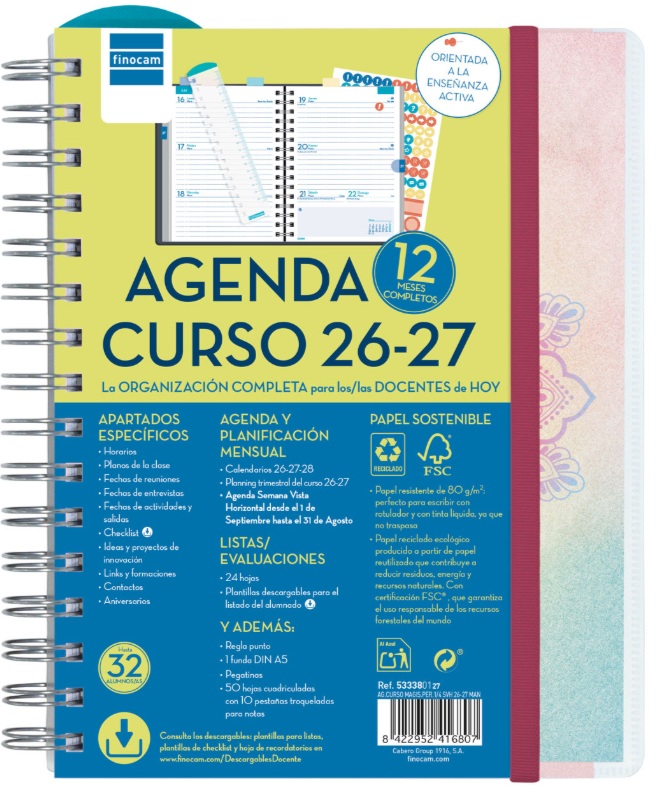  AGENDA ESCOLAR 26-27 4º SVH MAGIS PERS MANDALA ESPIRAL 