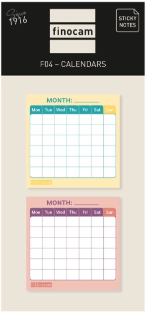  STICKY CALENDARS MTHLY F04 