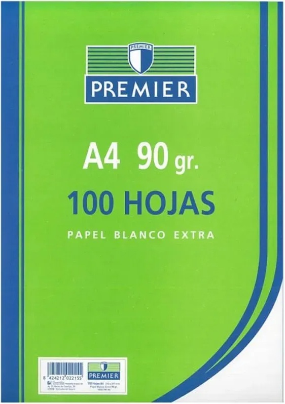  C/25 PAQUETE A4 100H 90G LISO PREMIER 