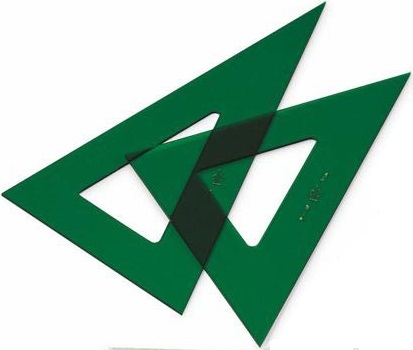  ESCUADRA TECNICA 30 MM METACRILATO VERDE SIN GRADUAR 