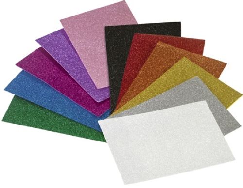 PACK 3 LAMINAS GOMA EVA PURPURINA FUCSIA 20X30 CM