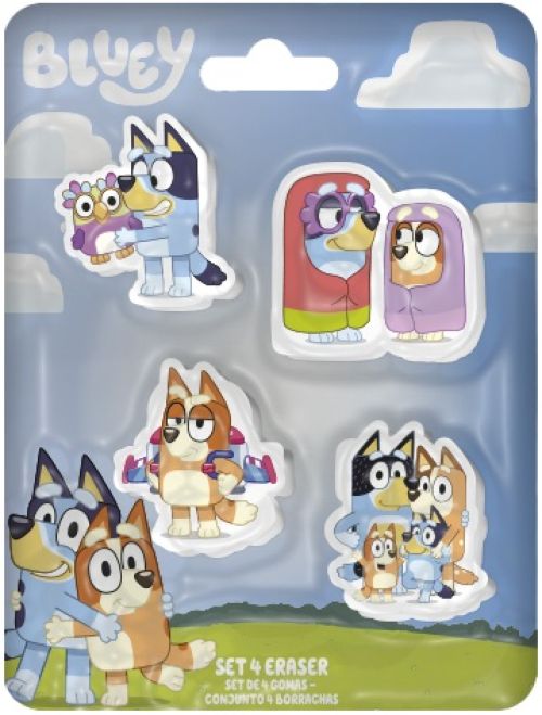  SET DE 4 GOMAS DE BORRAR BLUEY 
