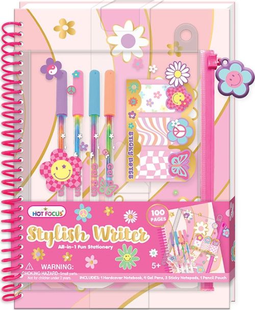  SET DE ESCRITURA MODERNA GROOVY FLOWER HOT FOCUS 