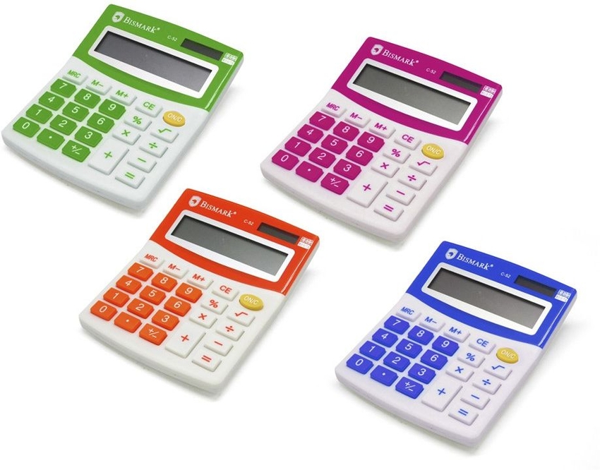  CALCULADORA BISMARK C-52 8 DIGITOS  COLORES SURTIDOS 