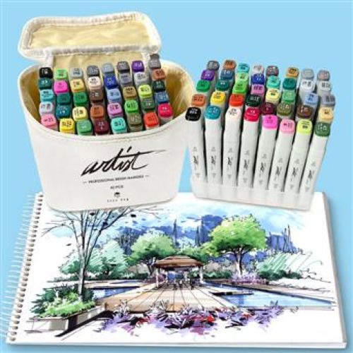  ESTUCHE 40 ROTULADORES PROFESSIONAL BRUSH DOBLE PUNTA 