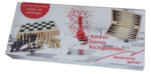 ESTUCHE AJEDREZ DAMAS Y BACKGAMMON