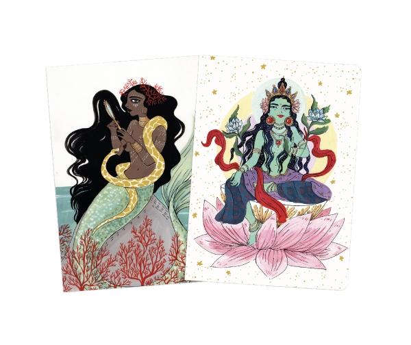 (pack2).cuad.sirena y diosa.(cuadernos cosidos)