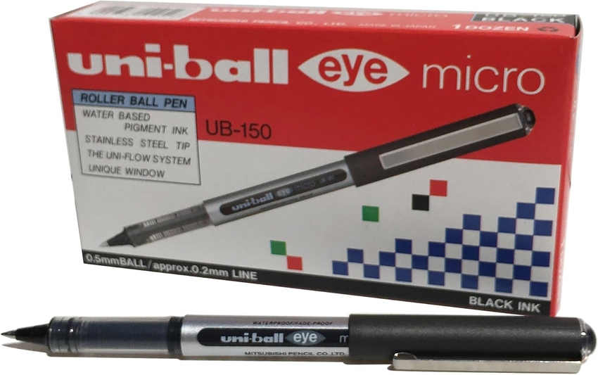  C/12+2 BOLIGRAFO UNI-BALL EYE MICRO NEGRO 0,5MM UB-150E 