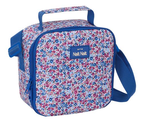 BOLSA TERMICA CUADRADA NAIT NAIT FLORES COIMBRA AZUL 20x20x15CM