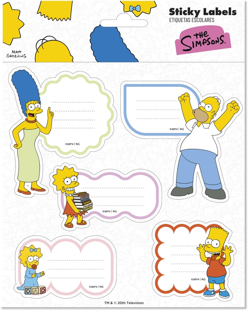 BLISTER ETIQUETAS ADHESIVAS PREMIUM THE SIMPSONS 