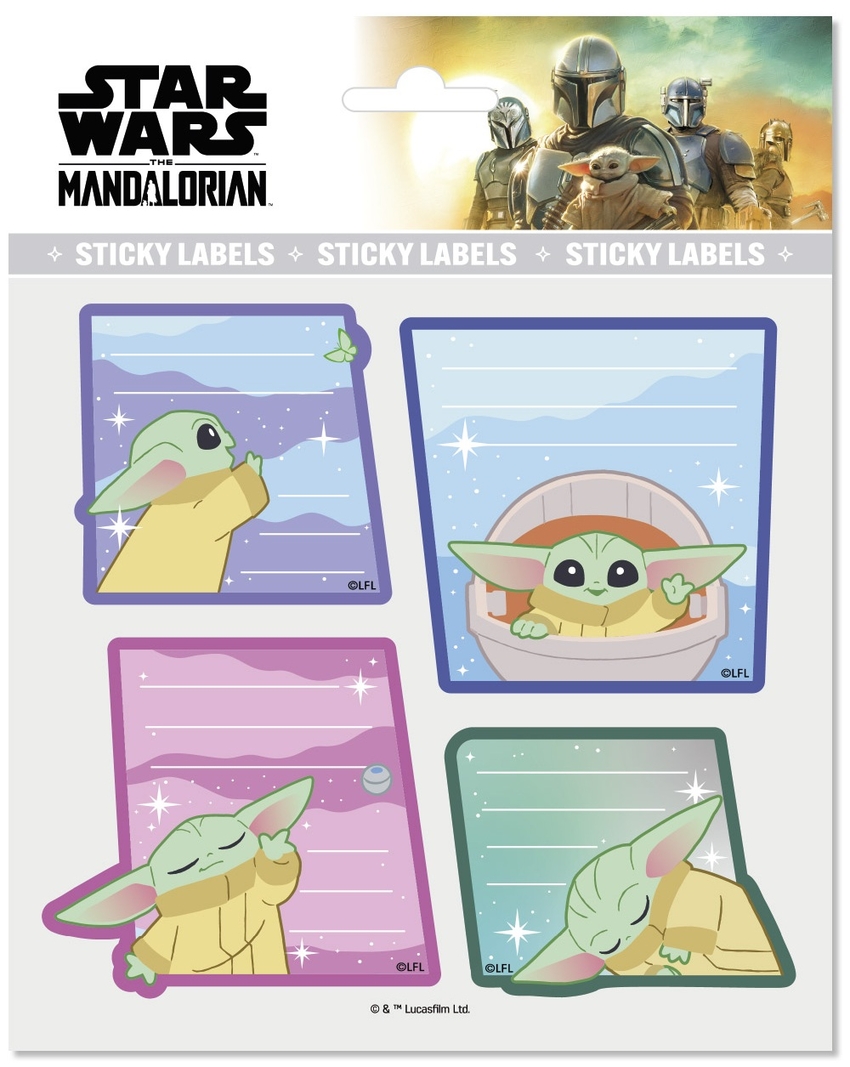  BLISTER ETIQUETAS ADHESIVAS STAR WARS THE MANDALORAN GROGU 
