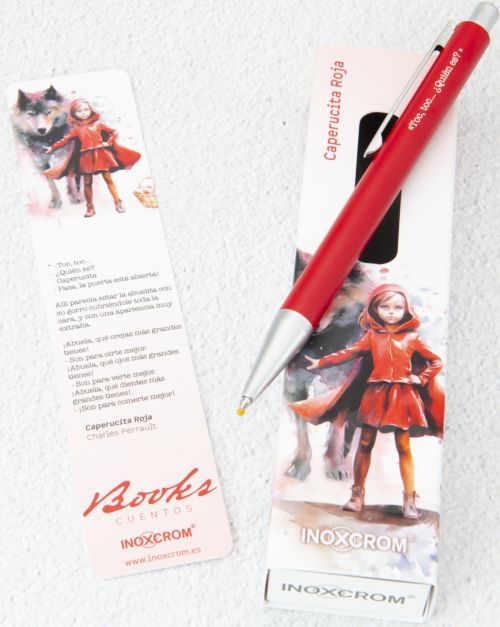 ESTUCHE BOLIGRAFO BOOKS CUENTOS CAPERUCITA ROJA
