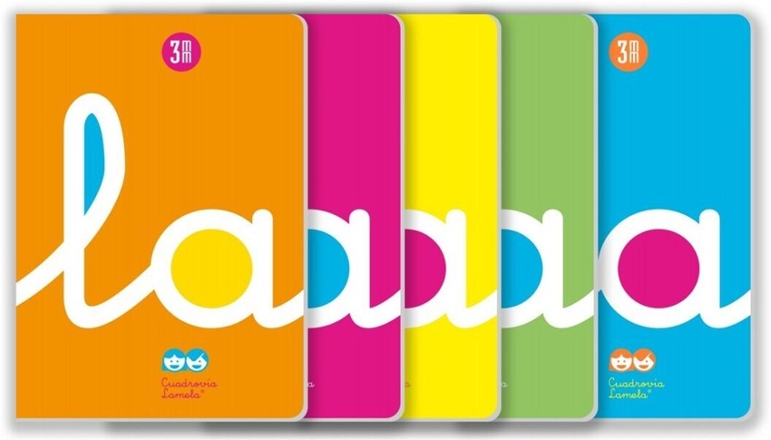  PAQ/5 LIBRETA A4 50H 90G CUADROVIA 3MM COLORES SURTIDOS 