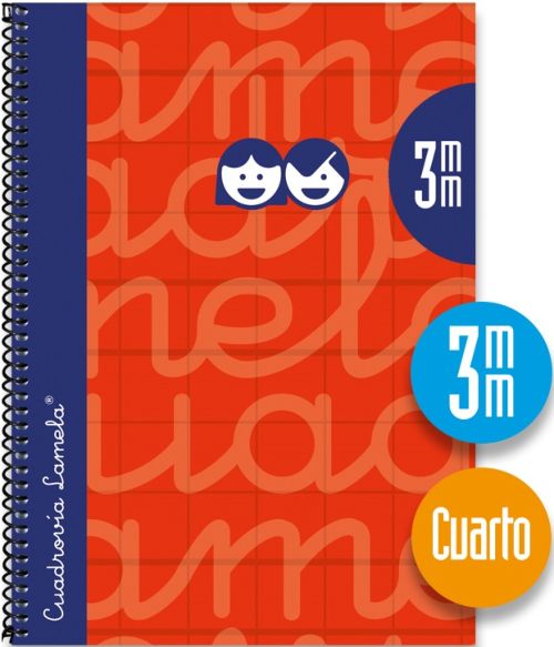 CUADERNO ESPIRAL 4º 80H 90G 3MM ROJO CUADROVIA EXTRADURA