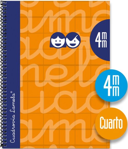 CUADERNO ESPIRAL 4º 80H 90G 4MM NARANJA CUADROVIA EXTRADURA