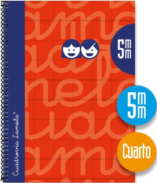 CUADERNO ESPIRAL 4º 80H 90G 5MM ROJO CUADROVIA EXTRADURA