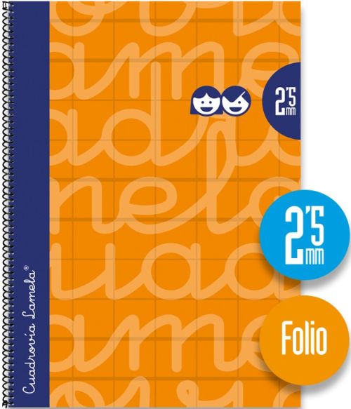 CUADERNO ESPIRAL Fº 80H 90G 2,5MM NARANJA CUADROVIA EXTRA