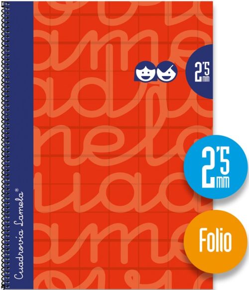 CUADERNO ESPIRAL Fº 80H 90G 2,5MM ROJO CUADROVIA EXTRADURA