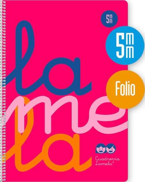 CUADERNO ESPIRAL Fº 80H 90G 5MM ROSA CUADROVIA PP.