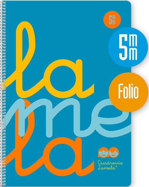 CUADERNO ESPIRAL Fº 80H 90G 5MM AZUL CUADROVIA PP.