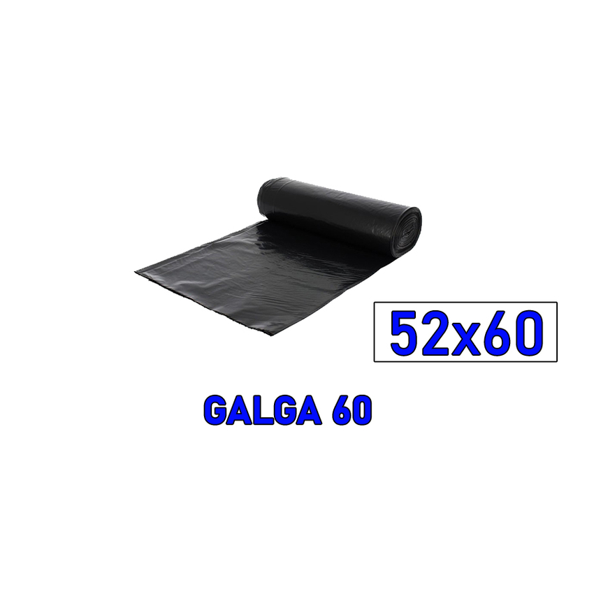 ROLLO 25 BOLSAS BASURA ECOLOGICAS NEGRO 25X60 CM GALGA 60