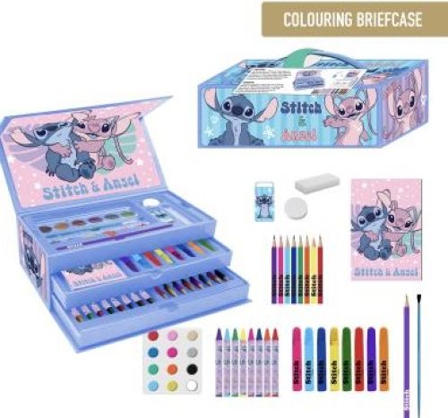  SET DE PAPELERIA MALETIN COLOREABLE STITCH 26X10X13CM 