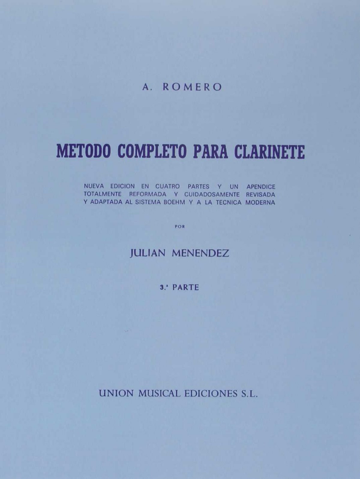  METODO COMPLETO PARA CLARINETE 3ºº PARTE JULIAN MENENDEZ 
