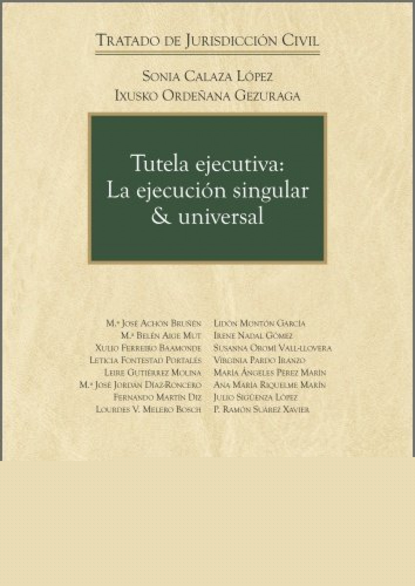  Tutela ejecutiva: la ejecucción singular &amp;universal 