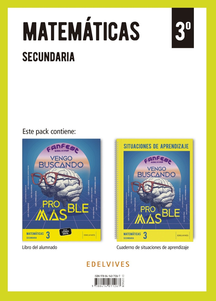  Proyecto: FanFest - Matemáticas 3 Secundaria. Libro del alumnado + Cuaderno 