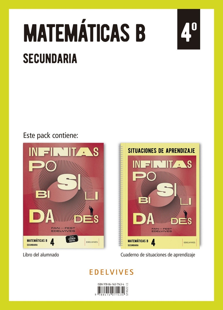  Proyecto: FanFest - Matemáticas 4 Secundaria [opción B]. Libro del alumnado + Cuaderno 