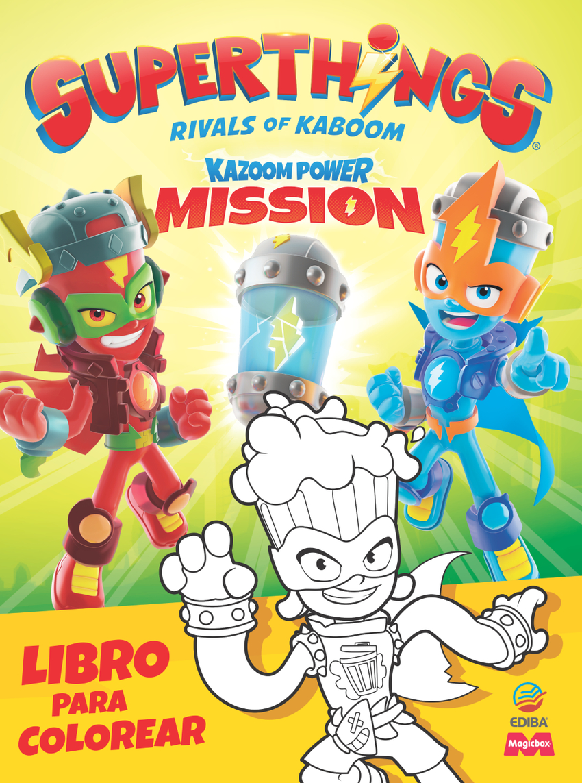  Libro para colorear Superthings Kazoom Power - Mission 