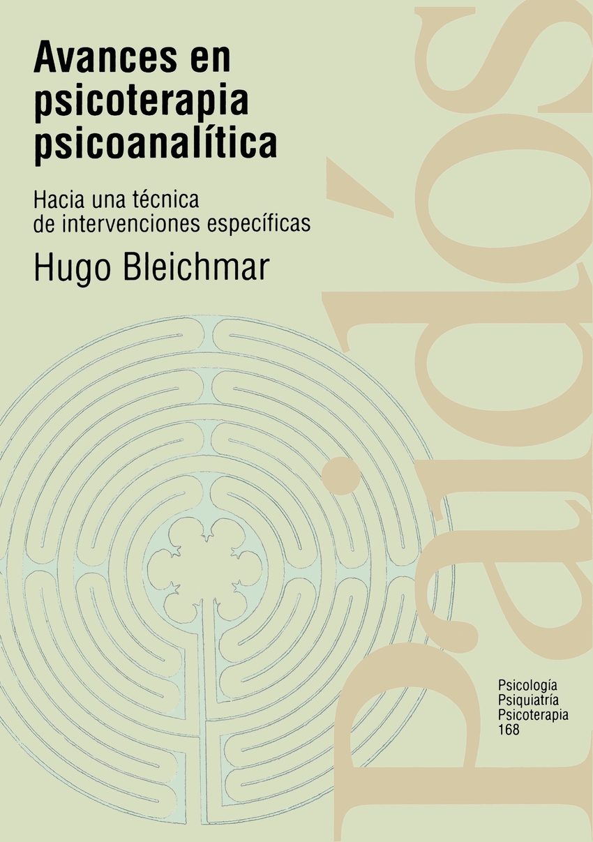  Avances en psicoterapia psicoanalítica 