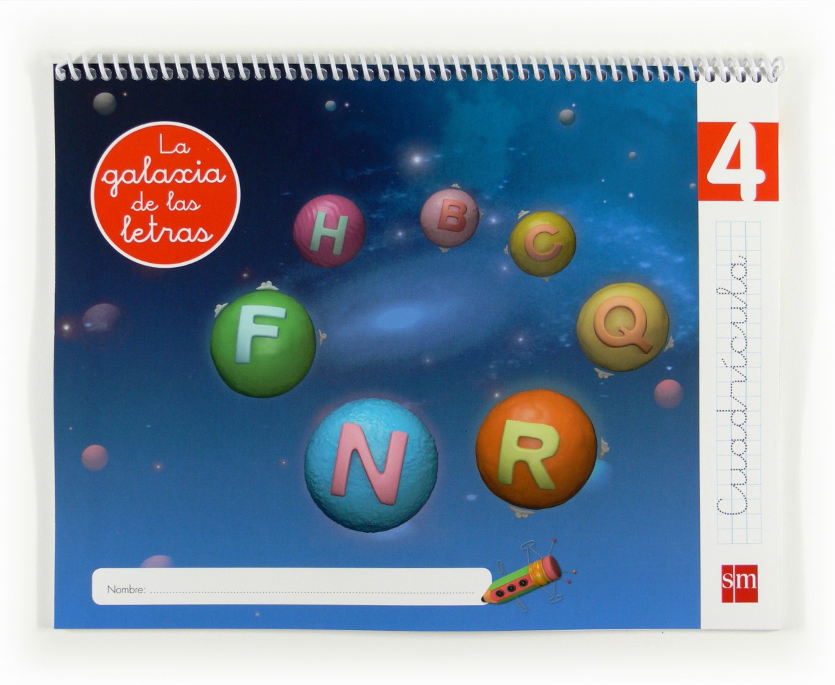 LECTOESCRITURA CUADRICULA 5 AÑOS NIVEL 4  GALAXIA DE LAS LETRAS