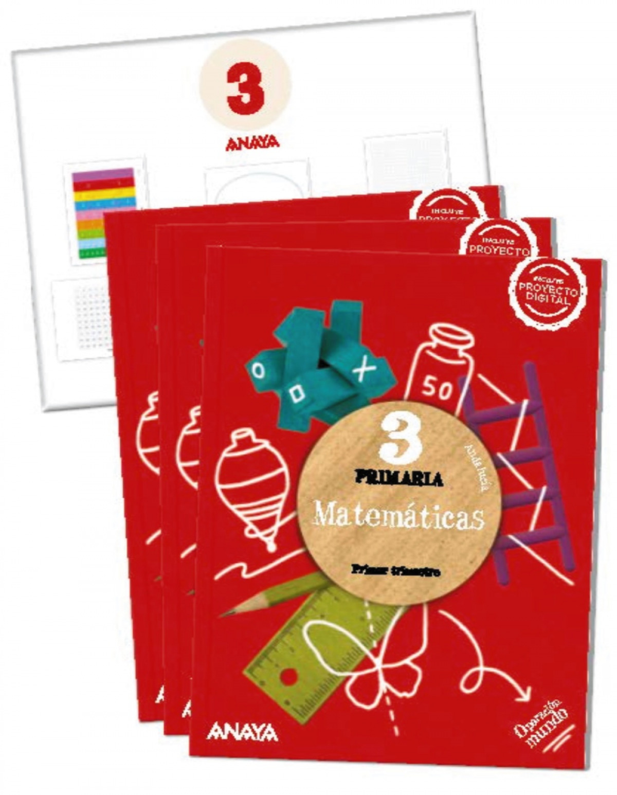 MATEMÁTICAS 3ºPRIMARIA. TRIMESTRAL +MANIPULATIVO. OPERACIÓN MUNDO. ANDALUCÍA 2023