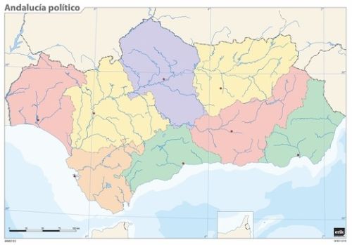 Paq/50 mapas andalucia politico mudos
