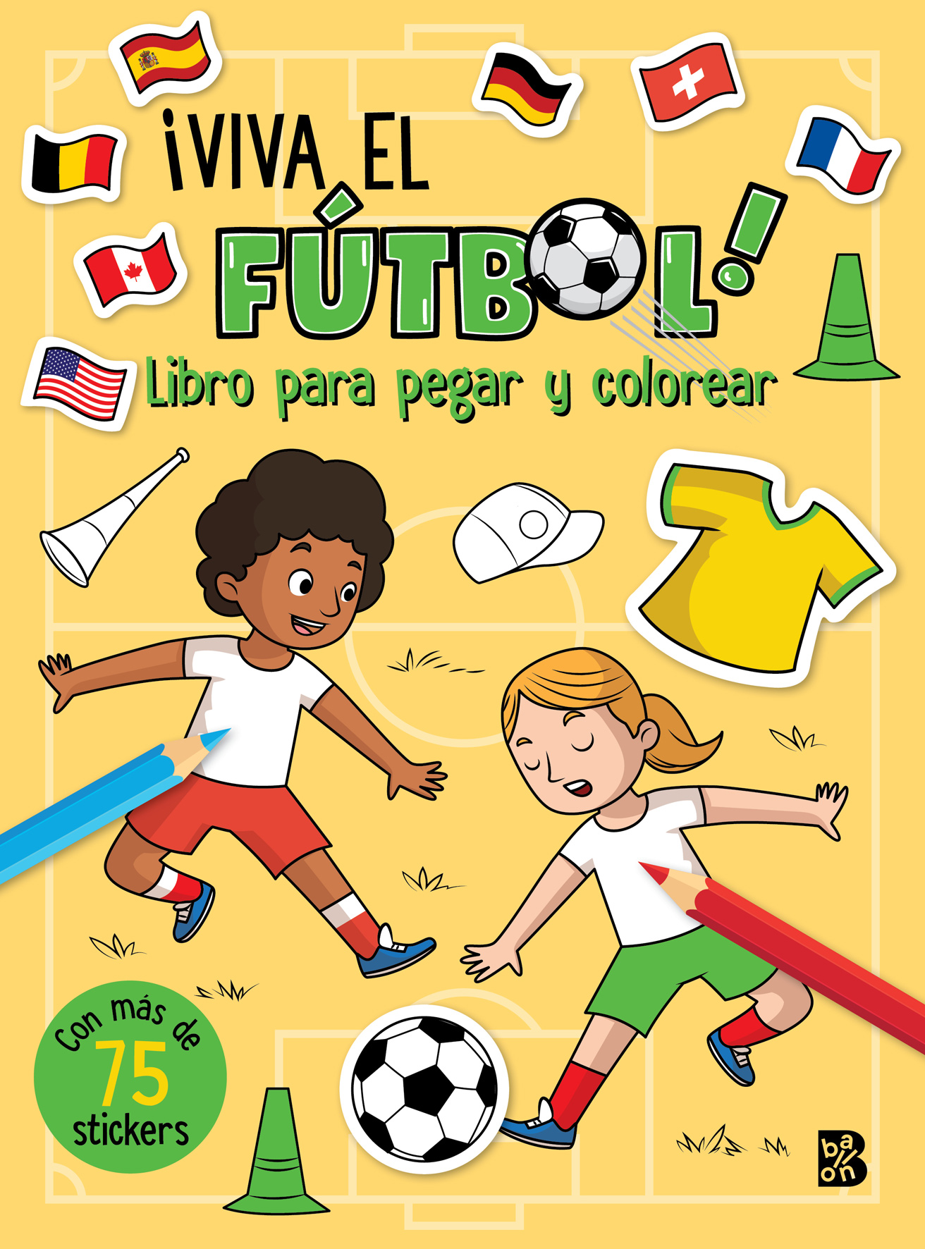  ¡VIVA EL FÚTBOL! LIBRO PARA PEGAR Y COLOREAR 