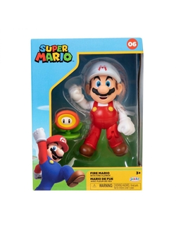 Nintendo - Figura Fire Mario 10 Cm & Fire Flower