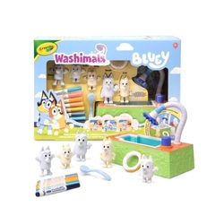 Washimals bluey set 5 mascotas con piscina y fondo coloreabLE
